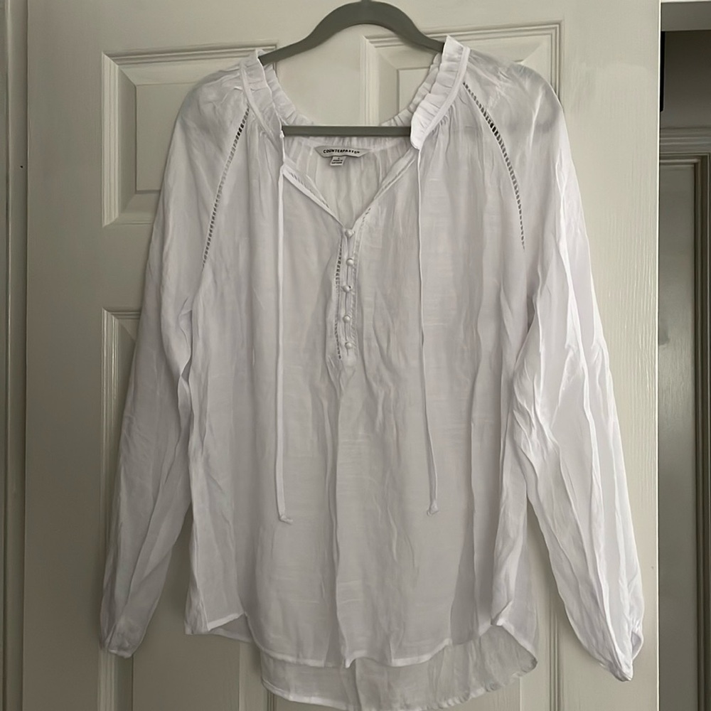 Women’s size Large white long sleeve top